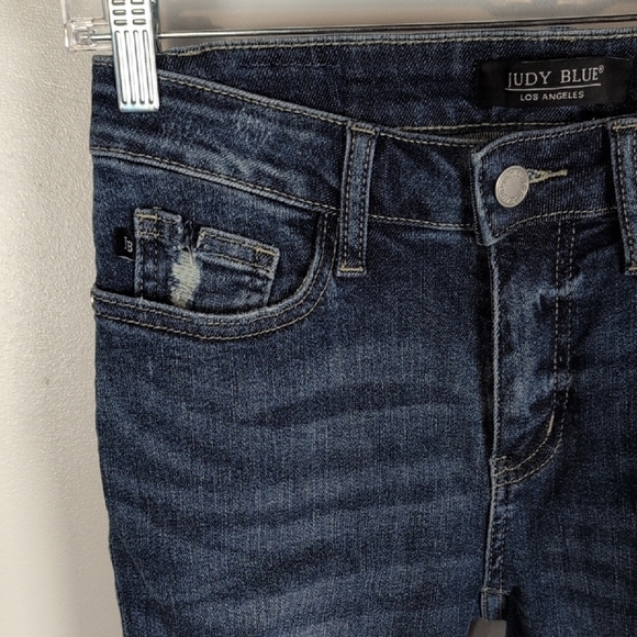 Judy Blue Distressed Skinny Fit Jeans - Picture 2 of 16